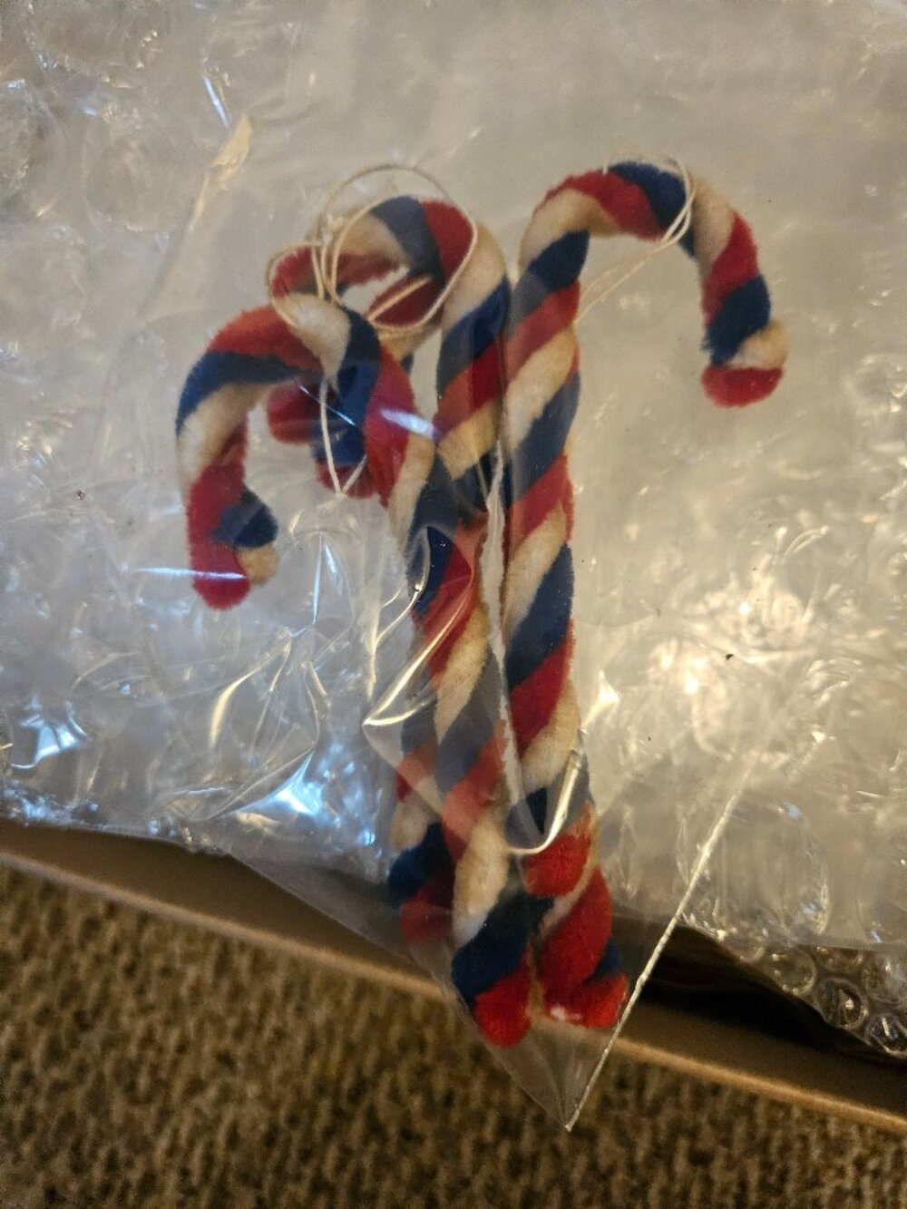 Pipecleaner patriotic candy cane ornaments - set of 4